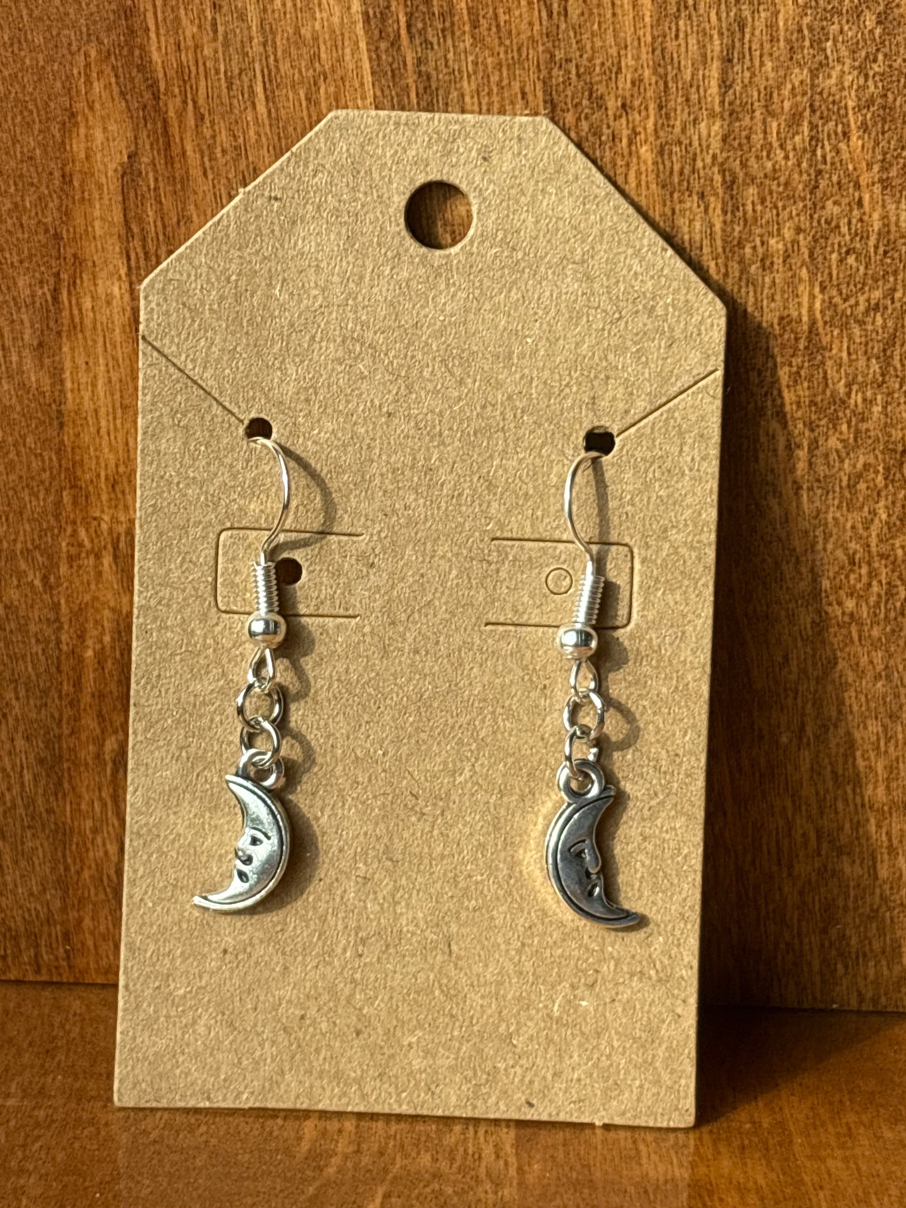 Silver Moon Earrings Style #1