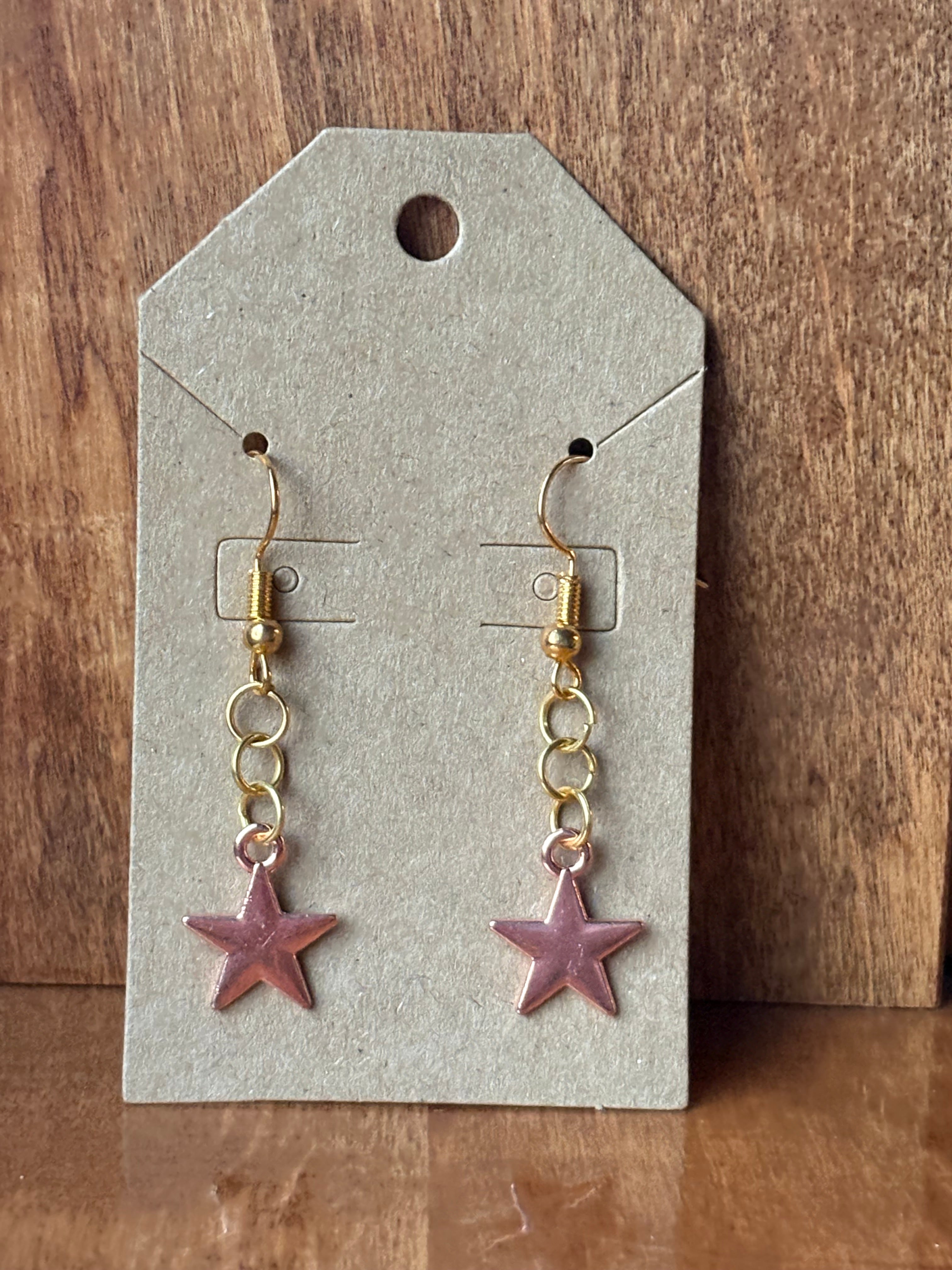 Rose Gold Star Earrings Style #1