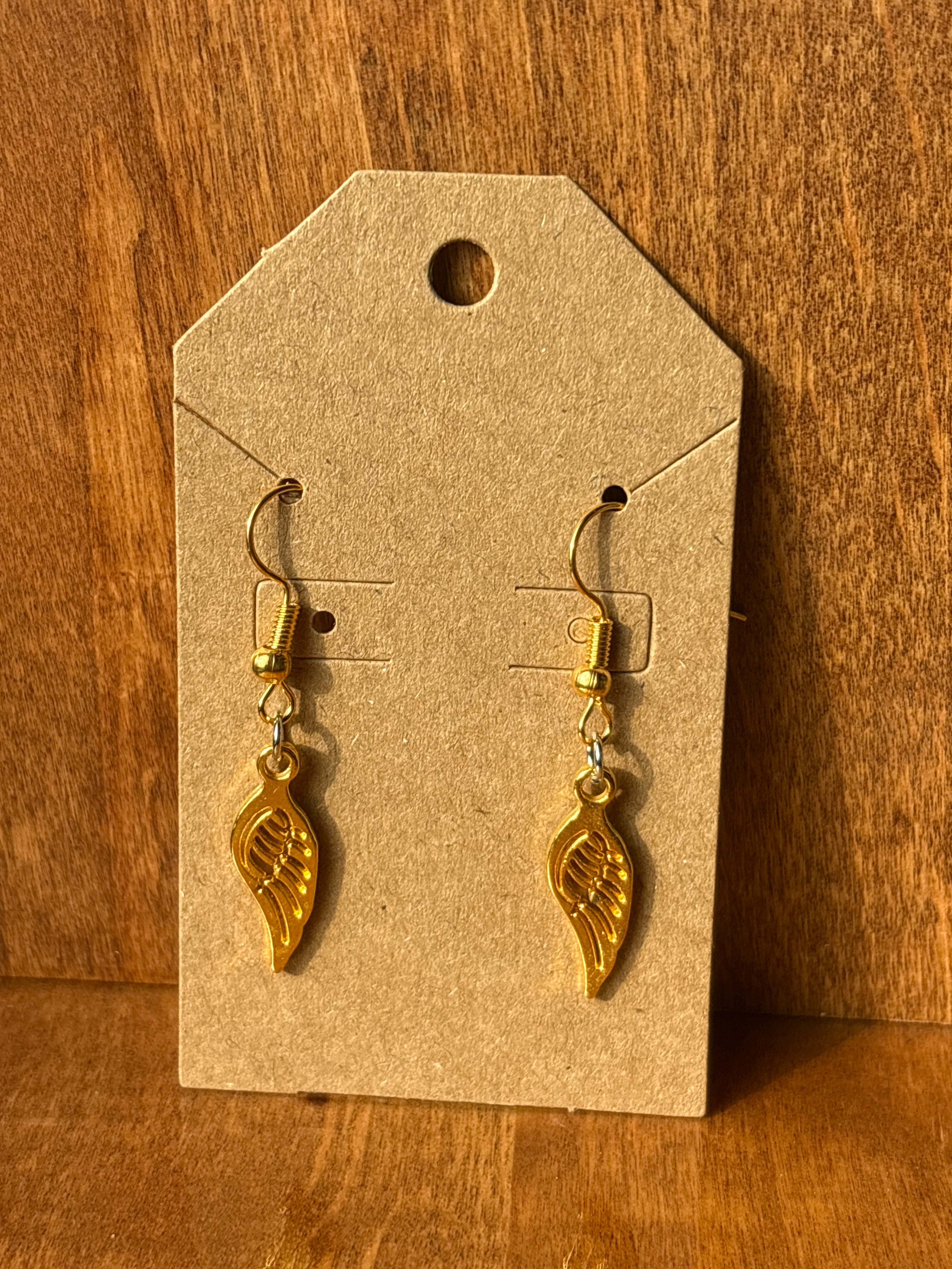 Gold Earrings Wing Style #2